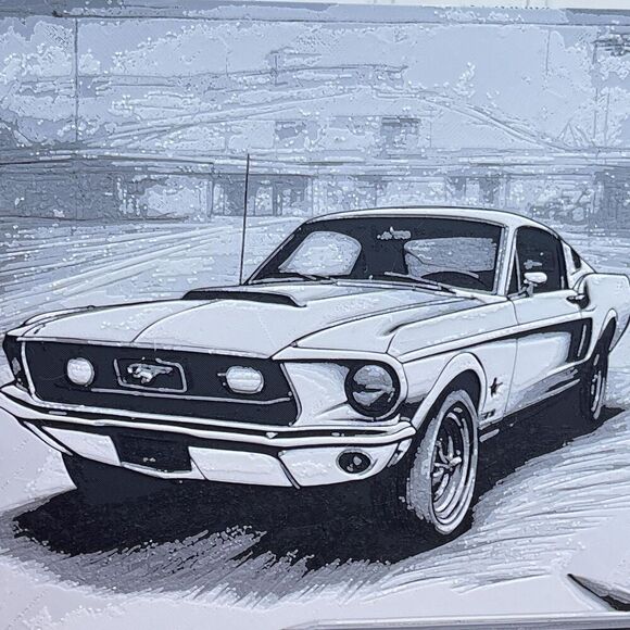 Classic Fastback Mustang Art, Car Art, Textured Art, Wall Art - Picture 8 of 10